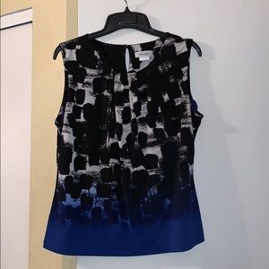 Black blue Calvin Klein sleeveless blouse. Lg